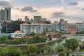 Singapore Cityscape along Robertson Quay Royalty Free Stock Photo