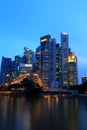 Singapore Cityscape at blue hour Royalty Free Stock Photo