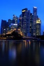 Singapore Cityscape at blue hour Royalty Free Stock Photo