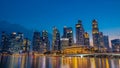 Singapore cityscape central business district and financial building of Singapore city at night. Royalty Free Stock Photo