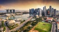 Singapore cityscape at dramatic sunset, Asia Royalty Free Stock Photo