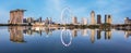 Singapore cityscape at dusk. Landscape of Singapore business building around Marina bay. Modern high building in business district Royalty Free Stock Photo