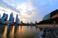 Singapore Cityscape in the evening Royalty Free Stock Photo