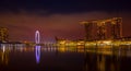 Singapore cityscape golden hour long expo