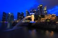 Singapore Cityscape Merlion Royalty Free Stock Photo