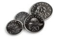 Singapore Coins Isolated on White Royalty Free Stock Photo