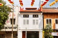 19.03.2019 Singapore: colorful colonial buildings in the historic district of Singapore.