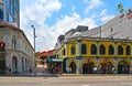 Singapore colorful peranakan heritage house in ex colonial district full of shophouses