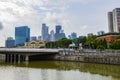 Singapore Commercial and Banking skyscrapers from the river