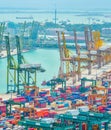 Singapore commercial port aerial view Royalty Free Stock Photo