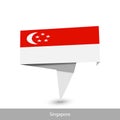 Singapore Country flag. Paper origami banner