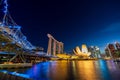 Singapore Business Building Landscape View On the waterfront, city views in the business district at dusk Royalty Free Stock Photo