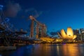 Singapore Business Building Landscape View On the waterfront overlooking the Marina Bay building, city Royalty Free Stock Photo