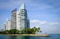 Singapore-28 DEC 2018: Singapore condominium The Oceanfront on seaside day view Royalty Free Stock Photo