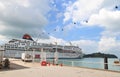 Cruise liner near Singapore