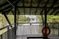 SINGAPORE - December 2018: View to the beautiful nature from inside the Mangrove Walk Pavilion, Sungei Buloh. Royalty Free Stock Photo