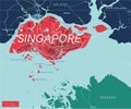 Singapore detailed editable map