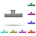 Singapore detailed skyline multi color icon. Simple glyph, flat vector of cities icons for ui and ux, website or mobile