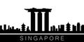 Singapore detailed skyline. Vector postcard illustration