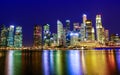 Singapore Downtown City Business District Skyline at Sunset Blue Hour Royalty Free Stock Photo