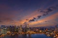 Singapore downtown skyline at sunset Royalty Free Stock Photo