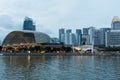 Singapore esplanade and singapore skyline of central business di