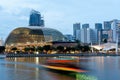 Singapore esplanade and singapore skyline of central business di