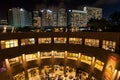 Singapore Esplanade Theater with Marina Skyline at Night