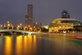 Singapore Esplanade Theater at night Royalty Free Stock Photo