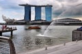 Marina Bay Sands and Waterfront, lotus shaped Art Science Museum Singapore.