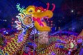 Chinese dragon dance performance show during Chinese New Year in Singapore Royalty Free Stock Photo