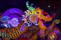 Chinese dragon dance performance show during Chinese New Year in Singapore Royalty Free Stock Photo