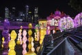 Singapore, Singapore - February 15, 2018: Chinese New Year Lantern Festival at Marina Bay, Singapore Royalty Free Stock Photo