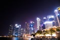 Singapore financial district night view Royalty Free Stock Photo