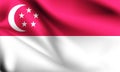 Singapore flag blowing in the wind Royalty Free Stock Photo