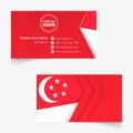 Singapore Flag Business Card, standard size 90x50 mm business card template
