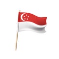 Singapore flag on white background