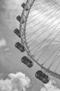 The Singapore Flyer in black and white