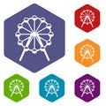 Singapore Flyer icons set