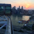 Singapore flyer sunset view Royalty Free Stock Photo