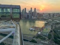 Singapore flyer sunset view Royalty Free Stock Photo