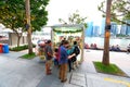 Singapore : Food kiosk along water front at the esplanade