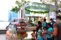 Singapore : Food kiosk along water front at the esplanade