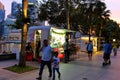 Singapore : Food kiosk along water front at the esplanade