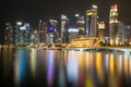 Singapore Marina Bay Financial Centre at Night Royalty Free Stock Photo