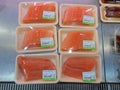 Singapore : Fresh Salmon cut on sale