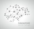 Singapore grey dot mosaic perspective vector map Royalty Free Stock Photo