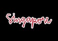 Singapore hand lettering on black background