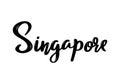 Singapore hand-lettering calligraphy. Hand drawn brush calligraphy.