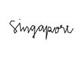 Singapore hand lettering on white background